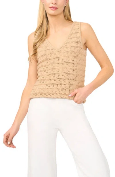 Halogenr Halogen(r) Openwork Sleeveless Sweater In Brown