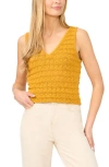 Halogenr Halogen(r) Openwork Sleeveless Sweater In Yellow