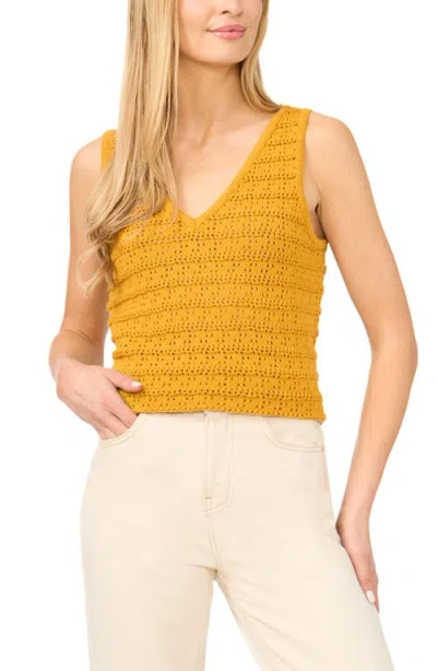 Halogenr Halogen(r) Openwork Sleeveless Sweater In Yellow