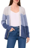 Halogenr Halogen(r) Oversize Colorblock Cardigan In Marble Heather Blue