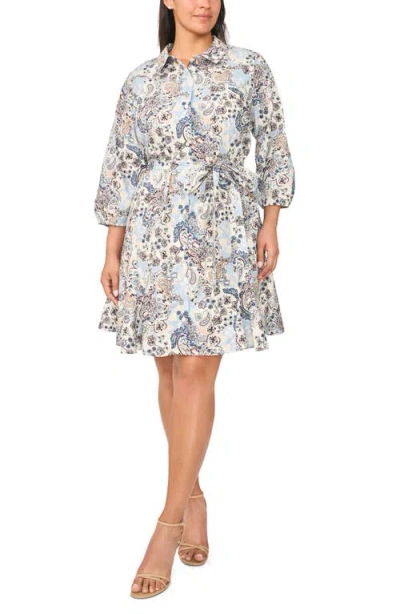 Halogenr Halogen(r) Paisley Cotton Shirtdress In Multi