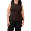 Halogenr Halogen(r) Peplum Rib Tank In Deep Mahogany