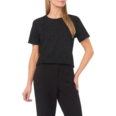 Halogenr Halogen(r) Pintuck Crepe Knit Jacquard Top In Black