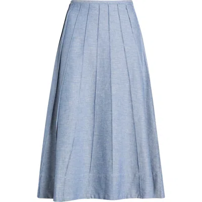 Halogenr Halogen(r) Pintuck Panel Midi Skirt In Blue