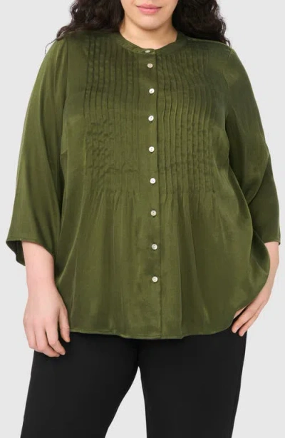 Halogenr Halogen(r) Pintuck Top In Midnight Sage