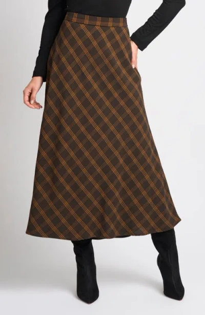 Halogenr Halogen(r) Plaid A-line Midi Skirt In Multi