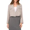 Halogenr Halogen(r) Plaid Crossover Crop Blazer In Warm Ash Brown
