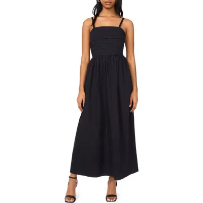 Halogenr Halogen(r) Pleated Bodice Cutout Sundress In Rich Black
