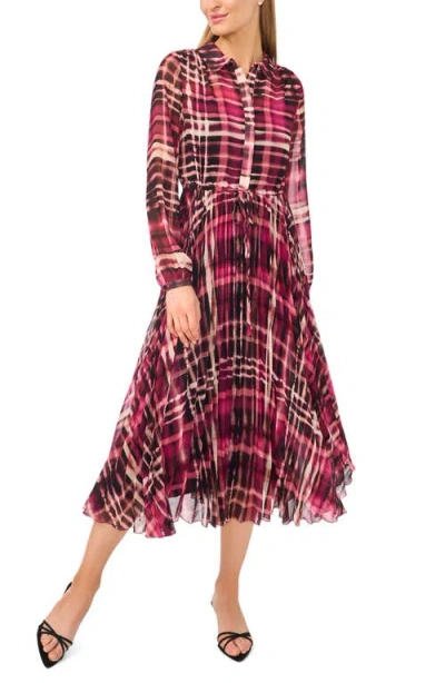 Halogenr Halogen(r) Pleated Drop Waist Midi Dress In Multi