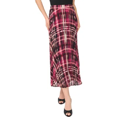 Halogenr Halogen(r) Pleated Elastic Waist Midi Skirt In Magenta Purple