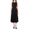 Halogenr Halogen(r) Pleated Poplin Midi Dress In Black