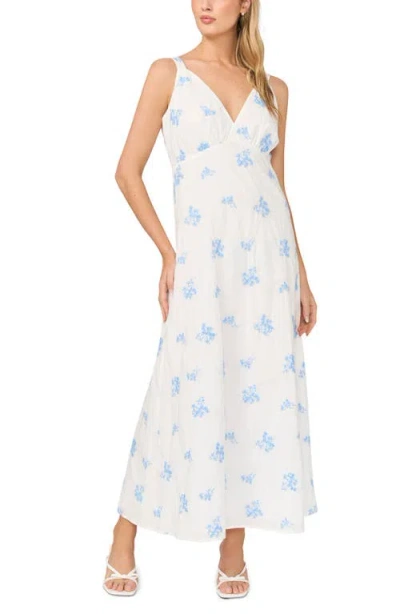 Halogenr Halogen(r) Plunge Neck A-line Maxi Dress In Multi