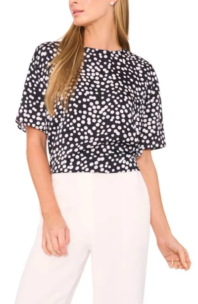 Halogenr Halogen(r) Polka Dot Crepe Top In Black