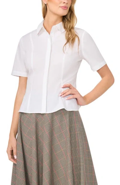 Halogenr Halogen(r) Princess Seam Button-up Shirt In Bright White