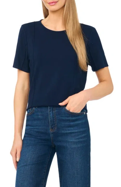 Halogenr Halogen(r) Princess Seam Short Sleeve Top In Blue