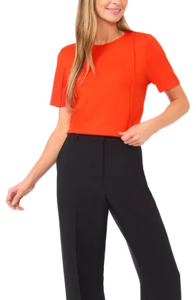 Halogenr Halogen(r) Princess Seam Short Sleeve Top In Orange