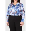 Halogenr Halogen(r) Print Button-up Shirt In Blue Fog
