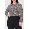 Halogenr Halogen(r) Print Button-up Shirt In Rich Black