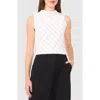 Halogenr Halogen(r) Print Mock Neck Sleeveless Ponte Top In New Ivory