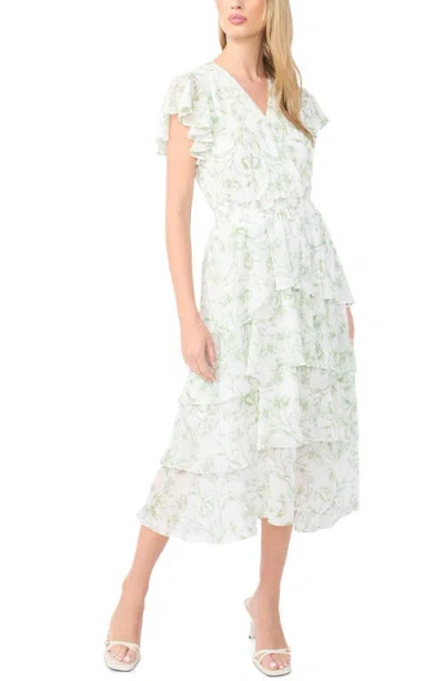 Halogenr Halogen(r) Print Ruffle Maxi Dress In White