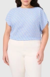 Halogenr Halogen(r) Printed Charmeuse Top In Blue Fog