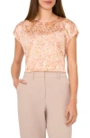 Halogenr Halogen(r) Printed Charmeuse Top In Sugar Peach