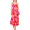 Halogenr Halogen(r) Printed Cutout Tie Back Maxi Sundress In Magenta