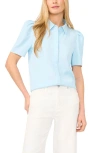 Halogenr Halogen(r) Puff Sleeve Button-up Top In Blue