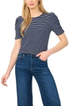 Halogenr Halogen(r) Puff Sleeve Stripe Tee In Blue