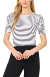 Halogenr Halogen(r) Puff Sleeve Stripe Tee In White