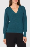 Halogenr Halogen(r) Raglan Rib Sweater In Blue Peacock Heather