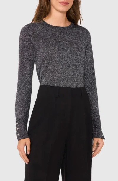 Halogenr Halogen(r) Rhinestone Button Sweater In Midnight Black