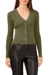Halogenr Halogen(r) Rib Cardigan In Olive Moss Green