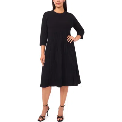 Halogenr Halogen(r) Rib Fit & Flare Sweater Dress In Black