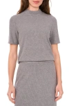 Halogenr Halogen(r) Rib Mock Neck Top In Silver Smoke Grey