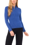 Halogenr Halogen(r) Rib Quarter Zip Sweater In Blue
