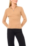 Halogenr Halogen(r) Rib Quarter Zip Sweater In Brown