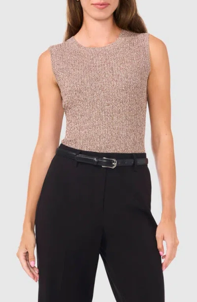 Halogenr Halogen(r) Rib Sleeveless Sweater In Chocolate Heather Brown