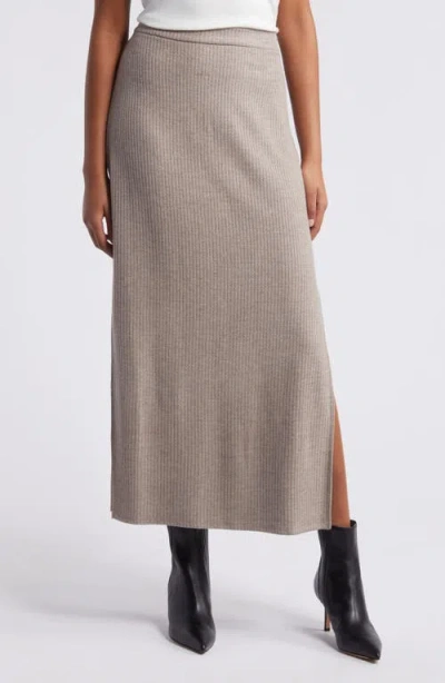 Halogenr Halogen(r) Rib Sweater Skirt In Warm Ash Brown