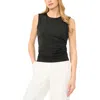 Halogenr Halogen(r) Ruched Sleeveless Top In Black