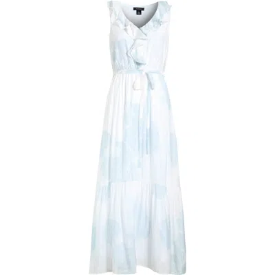 Halogenr Halogen(r) Ruffle Metallic Tie Waist Sleeveless Maxi Dress In Multi