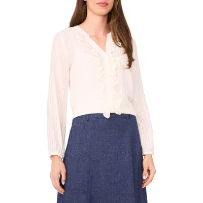 Halogenr Halogen(r) Ruffle Placket Stripe Button-up Shirt