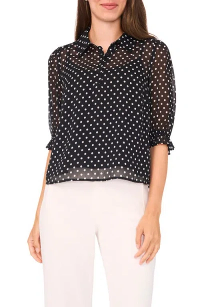 Halogenr Halogen(r) Ruffle Sleeve Shirt In Blue
