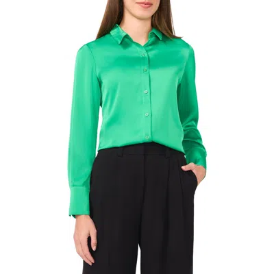 Halogenr Halogen(r) Satin Button-up Shirt In Vivid Green
