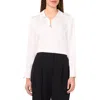 Halogenr Halogen(r) Satin Johnny Collar Popover Top In New Ivory