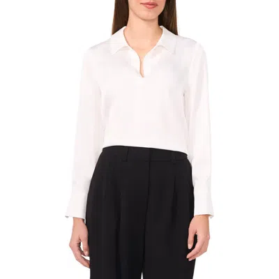 Halogenr Halogen(r) Satin Johnny Collar Popover Top In New Ivory