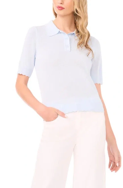 Halogenr Halogen(r) Scalloped Sweater Polo In Blue