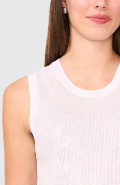 Halogenr Halogen(r) Sequin Detail Sleeveless Sweater In Bright White