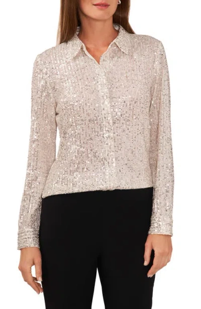 Halogenr Halogen(r) Sequin Shirt In Silver