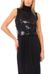 Halogenr Halogen(r) Sequin Turtleneck Sleeveless Sweater In Black